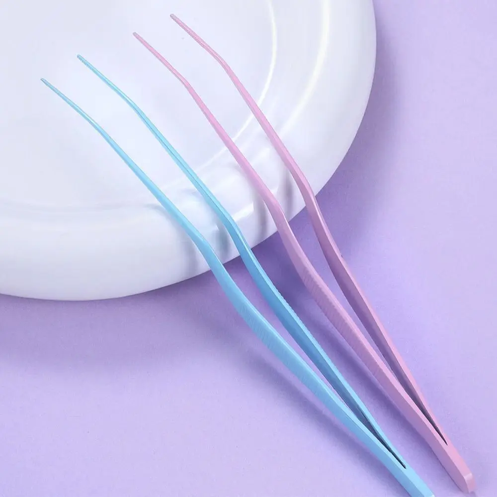 Stainless Steel Bead Picking Tweezers Anti-static High Precision Bean Tweezers Handmade Tool 2.6mm Curved Stickers Tweezers