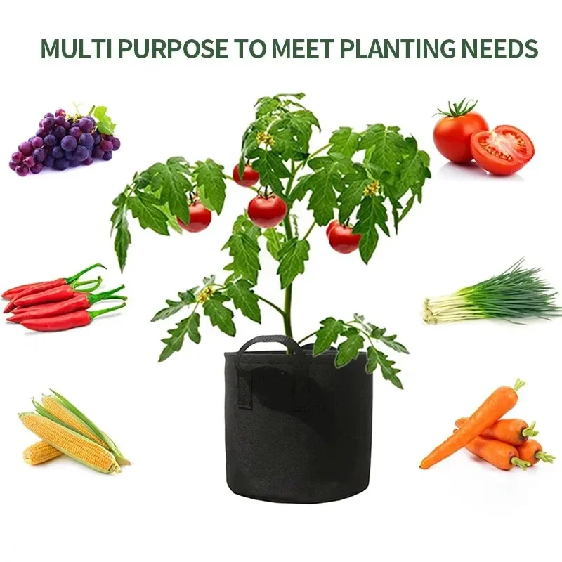 1-3PCS Gallon Black Fabric Flower Pot Planter Garden Plant Grow Bags Portable Vegetable DIY Potato Garden Pot Plant Eco-Friendly