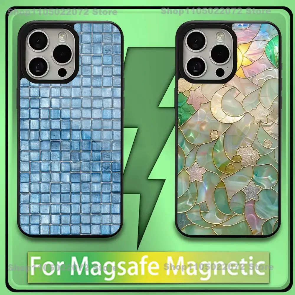 

Colorful Grid Pattern Phone Case For iPhone 17,16,15,14,13,12,11,Plus,Pro,Max,Mini Soft Magesafe Magnetic Wireless Charge