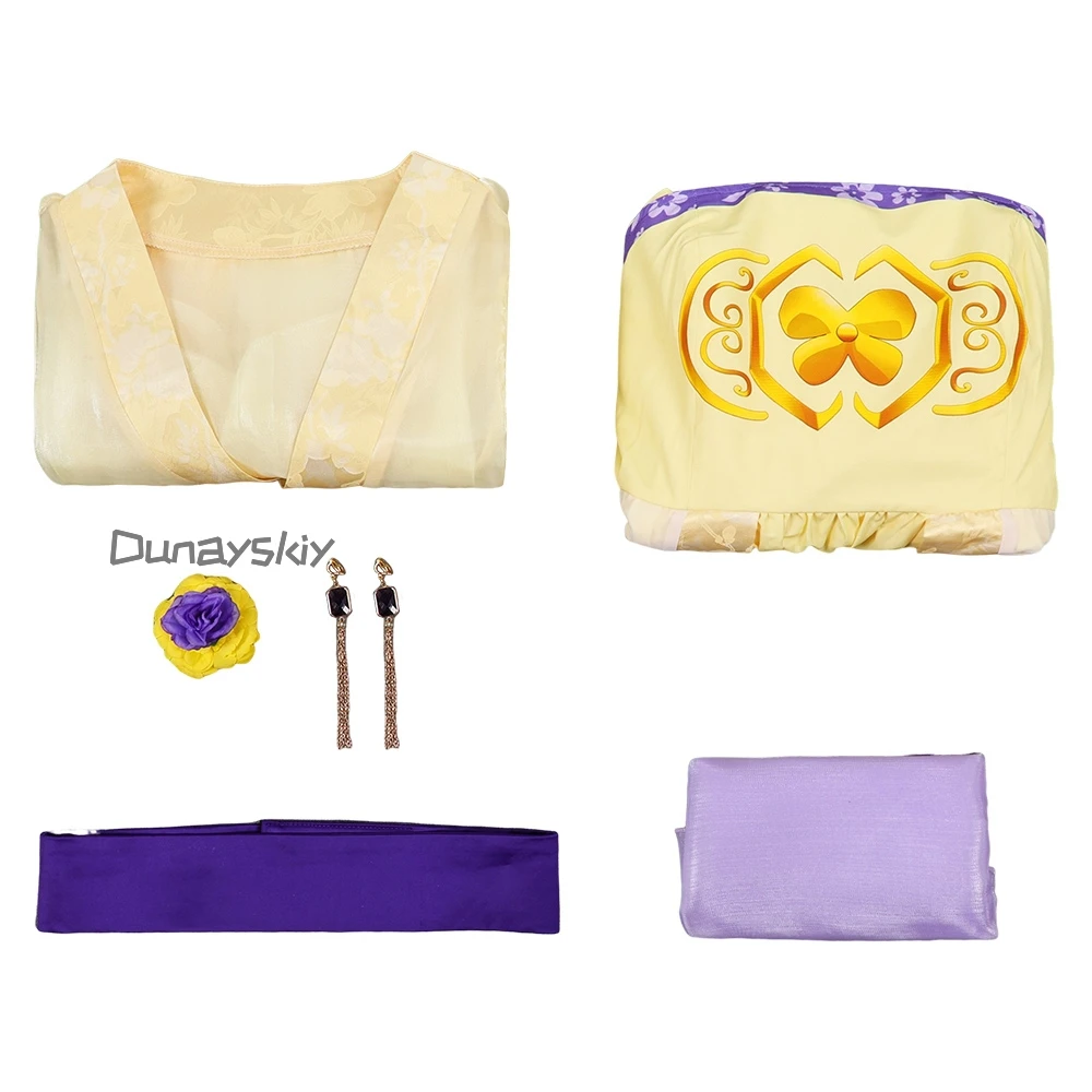 Maomao Cosplay Yellow Chinese Gown Ball Dress Costume Anime Apothecary Diary Roleplay Hanfu Headgear Set Outfits Women Halloween