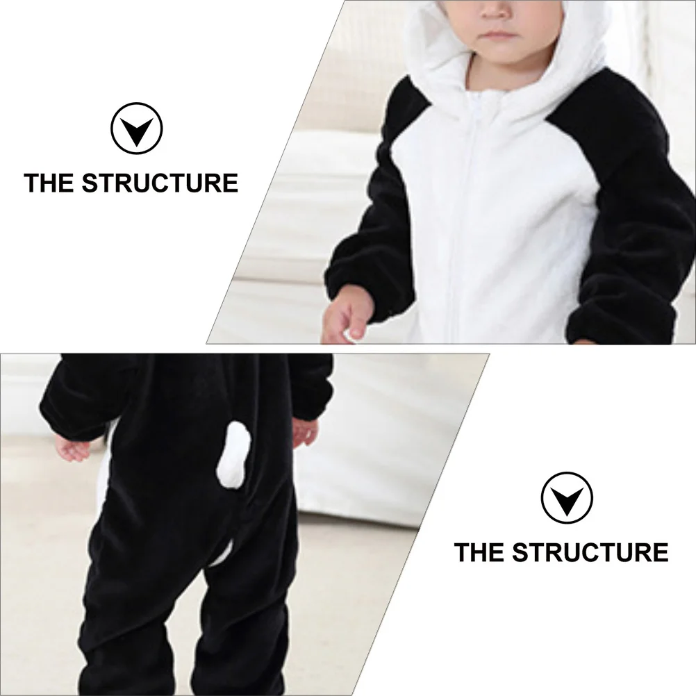 

1Pcs Panda-Shaped Baby Romper Flannel Jumpsuit Warm Comfortable One-Piece Lovely Photo Prop Panda-Shaped Romper