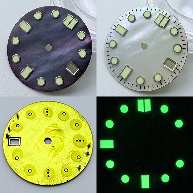 

NOOKIDA 28,5 мм корпус блеск циферблат зеленый Luminou подходит для NH35 3/3,8/4,2 часа Корона автоматический механизм аксессуары для часов