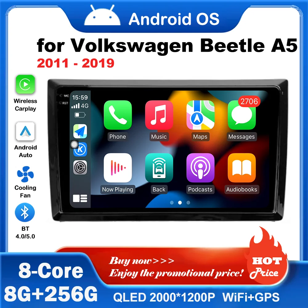 

WiFi Android Intelligent System 2.5D Screen for Volkswagen Beetle A5 2011 - 2019 Car Radio Multimedia Player Carplay GPS Navi 4G