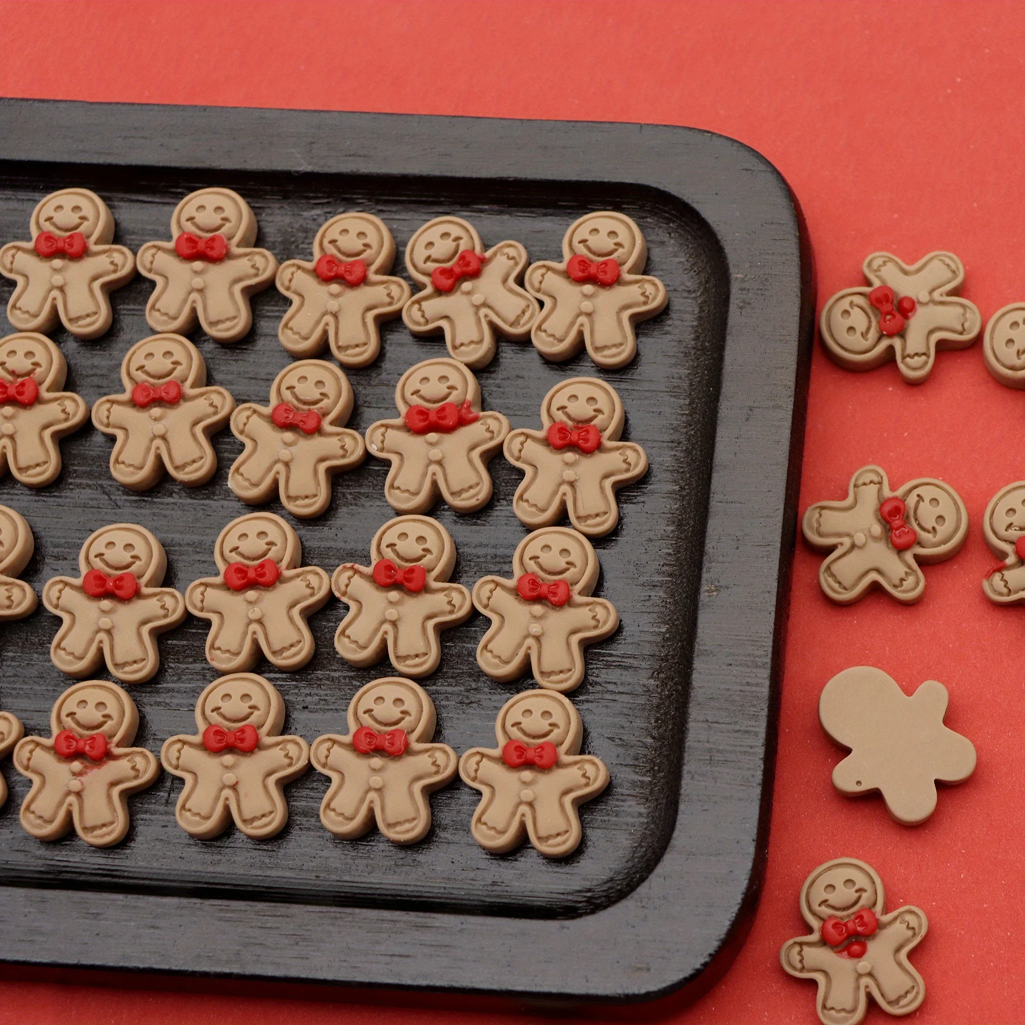 10pcs Charming Gingerbread for Man Resin Ornaments for DIY Jewelry Making - Ideal for Earrings, Bracelets, Keychains & More