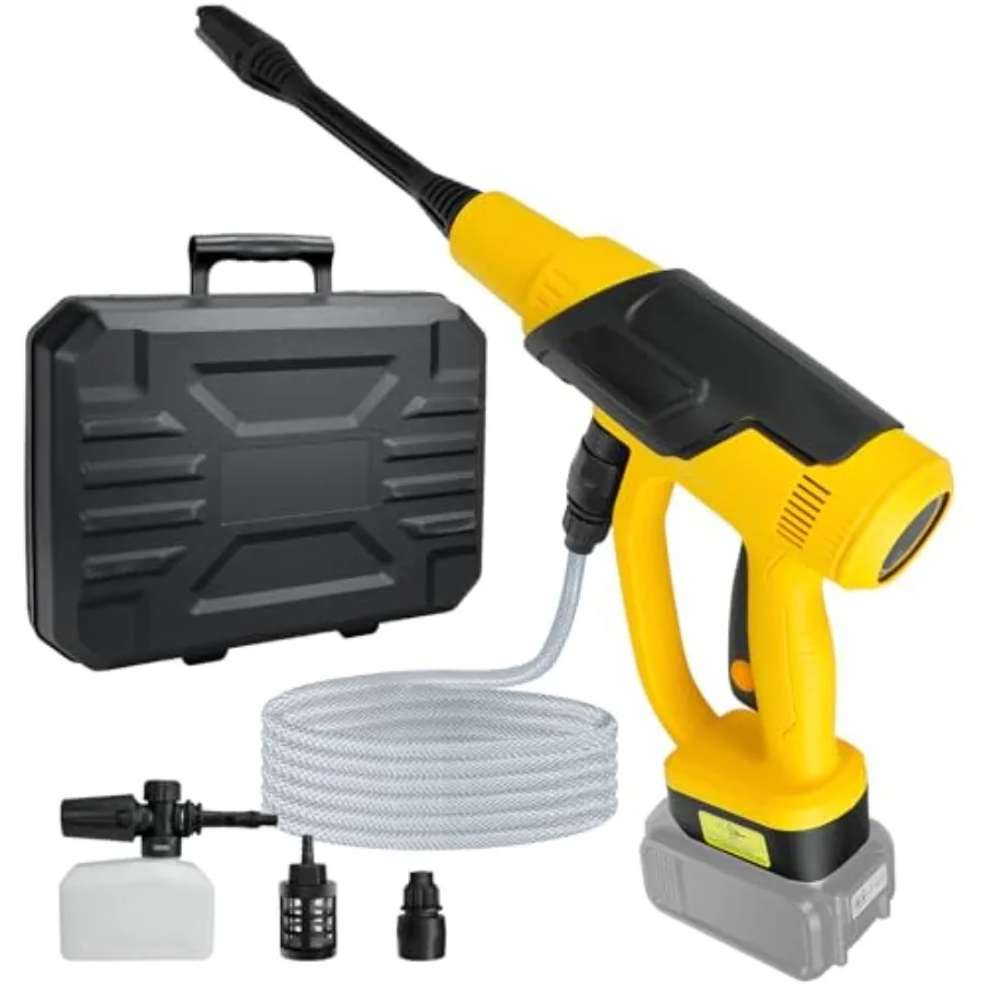 

Cordless Pressure Washer for Car, Floor, Garden: 380W Brushless Motor, 653PSI, 0-180 Rotating Nozzle, Compatible with DeWalt 20