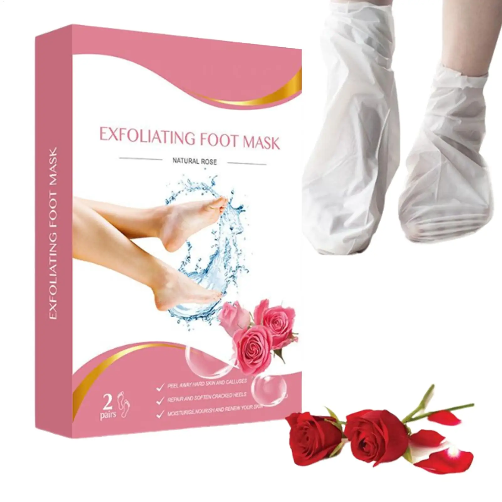 フットエクスフォリエーター ピーリングマスク 2ペア フットエクスフォリエーター 角質リムーバー 男性用 女性用 旅行 毎日のルーチン ワークアウト後の回復