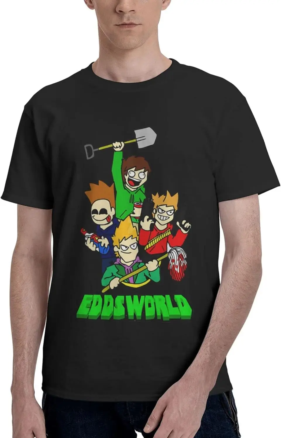 

Anime Manga Eddsworld T Shirt Mens Summer Round Neckline Tops Cotton Casual Short Sleeve Tee