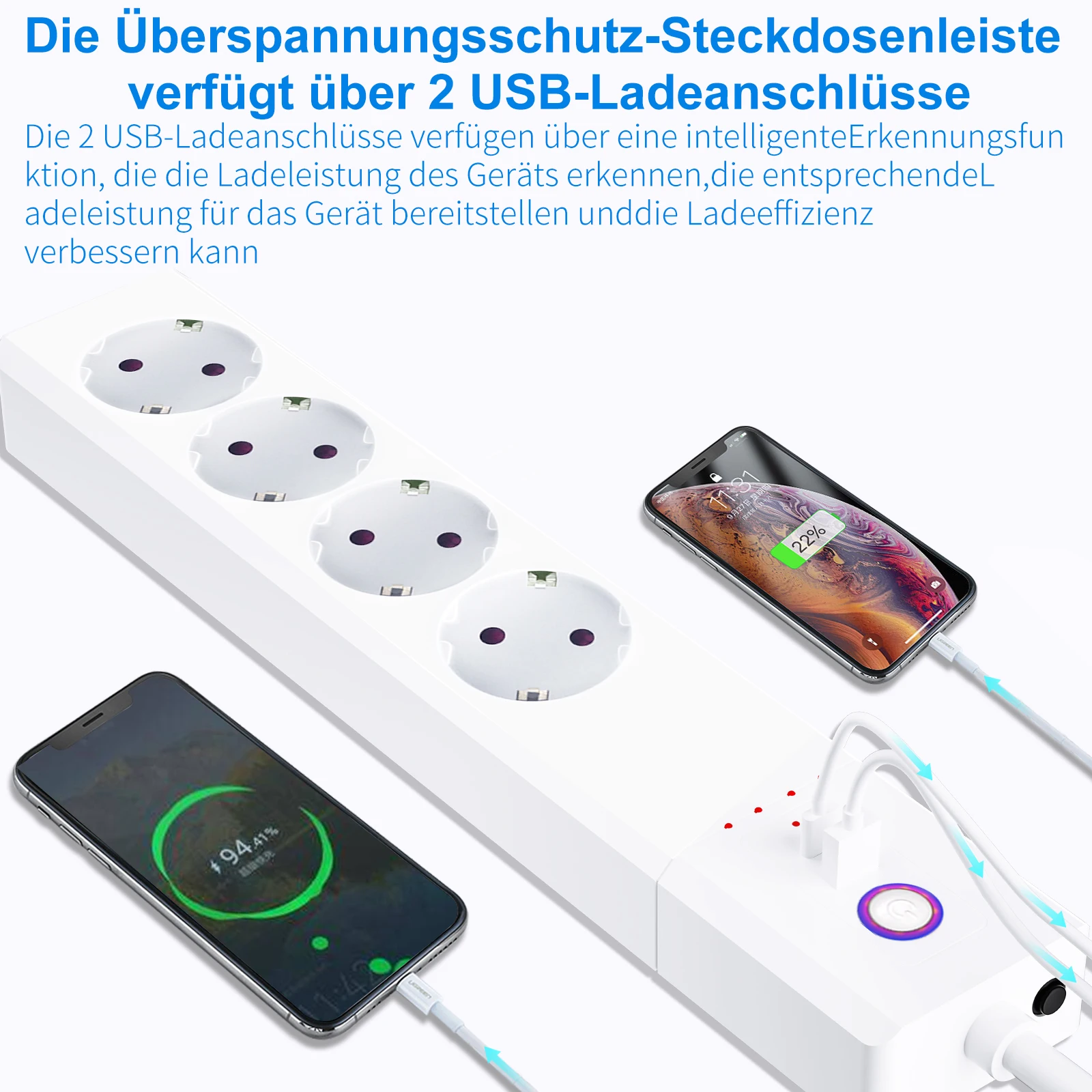 Умная розетка Tuya, вилка европейского стандарта, переменный ток Wi-Fi PD65W 1A1C, универсальная розетка с мультипризом, приложение Alexa Google Home Smart Life Умная розетка Tuya, вилка европейского стандарта, переменный ток Wi-Fi PD65W 1A1C, универсальная розетка с мультипризом, приложение Alexa Google Home Smart Life