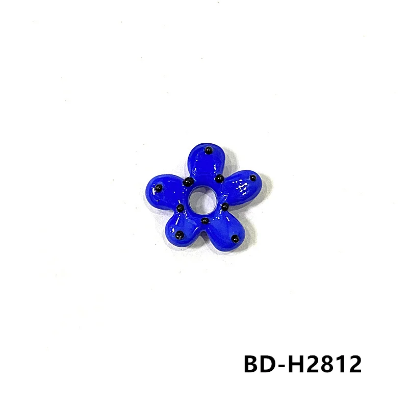 2Stück Dopamine farbige hohle Blumen Glasperlen INS Mini Blumen Charm Anhänger DIY Handgemachte Schmuckzubehör Bastelzubehör für Handwerker Perfektes Feiertagsgeschenk zur Armbänder Halsketten Herstellung – Detail 15