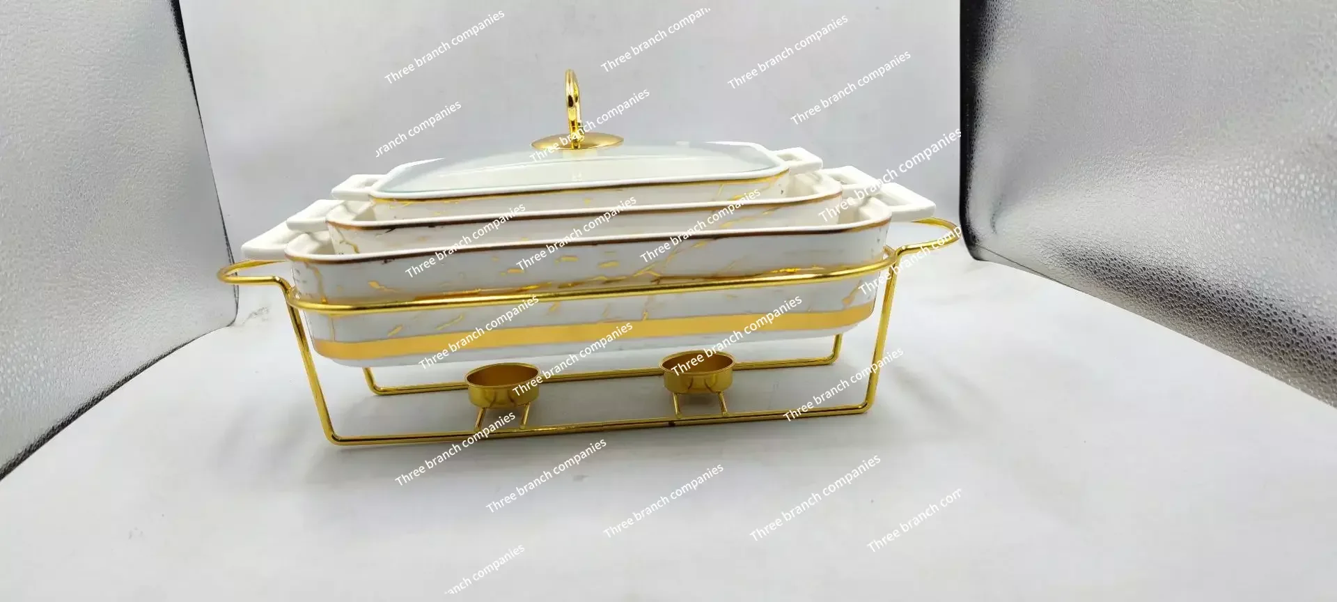 Rectangular Amphora Ceramic Pot Baking Tray Tableware Light Heat Dry Soup Pot Creative Pot Holder with Candles