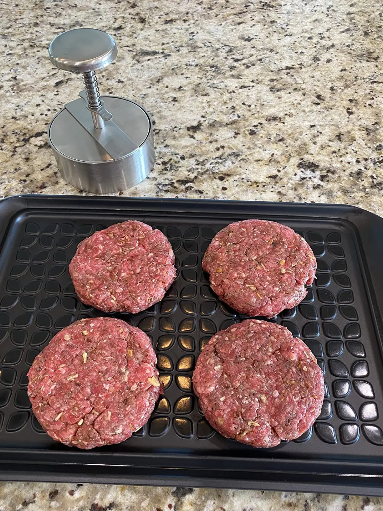 Hamburger-Fleischpresse aus Edelstahl 304, Burger-Patty-Maker-Form, manuelles Kuchen, Grill, Fleischwerkzeug, Rindfleisch, Schweinefleisch, Reispresse, Herstellung von Formen – Detail 11