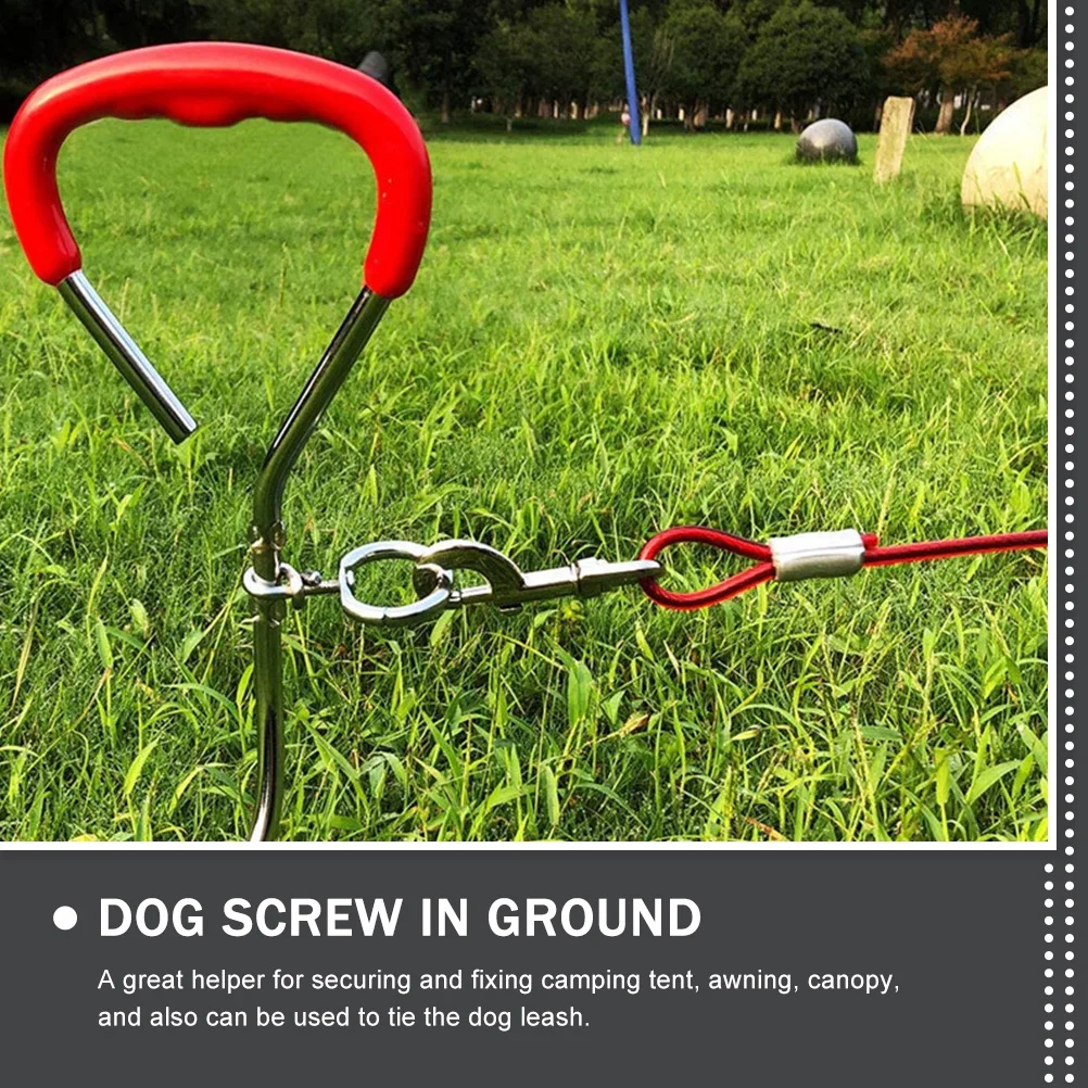 Stable Dog Stake Tie-out for Large Dogs Stakes Lace up Outdoor Pet Supplies Fence Alloy Steel Metal Screw in Ground