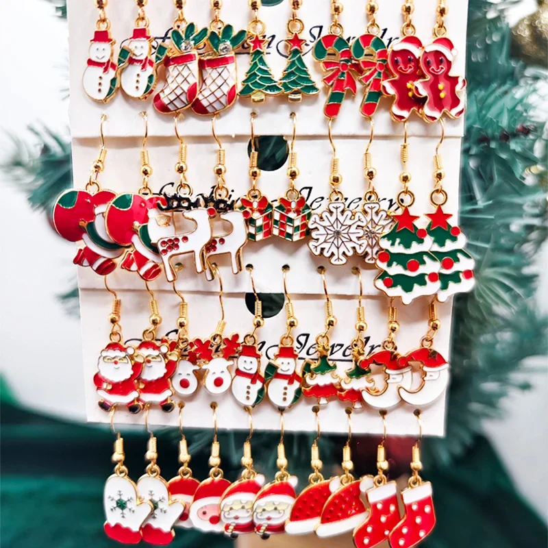 40PCS Cute Christmas Series Earring Set, Perfect for Christmas Outings, Surprise Gifts, and Family Sharing