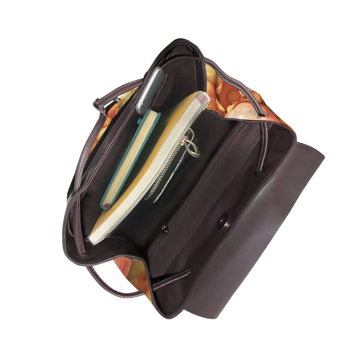 해바라기와 반점 3D 패턴 새로운 핫 여성 배낭 디자이너 고품질 가죽 간단한 패션 대용량 배낭