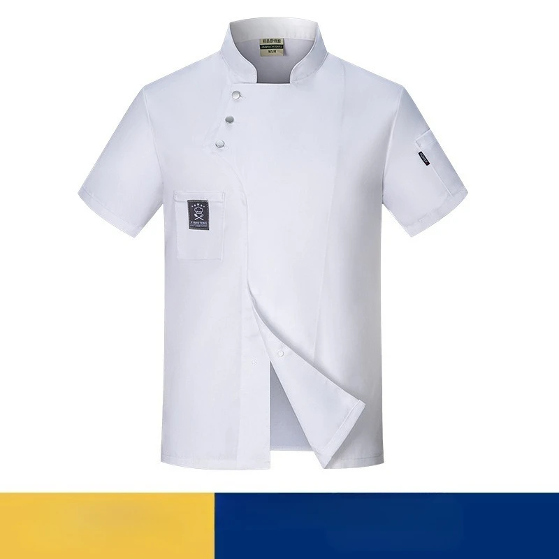 Wasserdichte Koch-Arbeitskleidung für Herren, kurzärmelig, Sommer, dünn, verschleißfest, für Hotel, Restaurant, Esszimmer, Küche, Arbeitskleidung