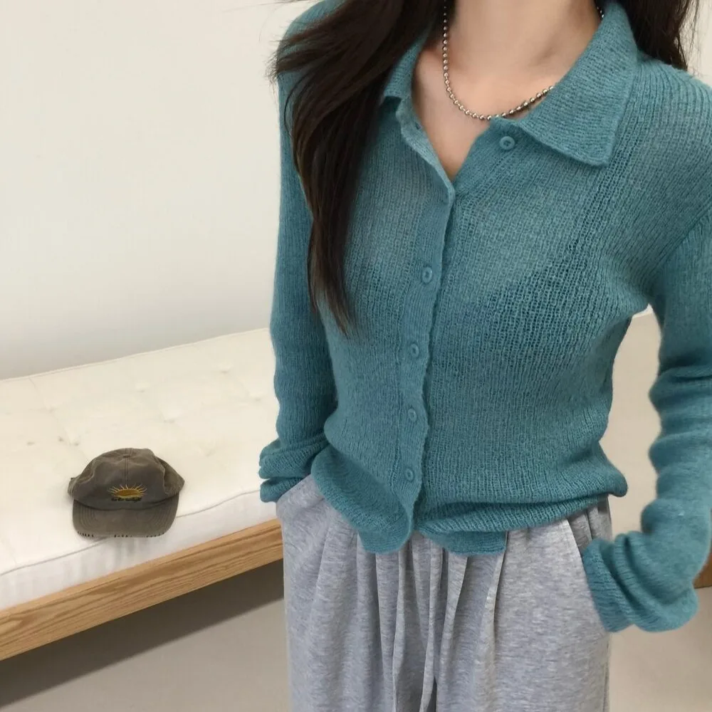 

Chic Vintage Button-Up Knitwear Long Sleeve Gentle Style Versatile Women's Sweater Spring Autumn Fashion Casual Streetwear