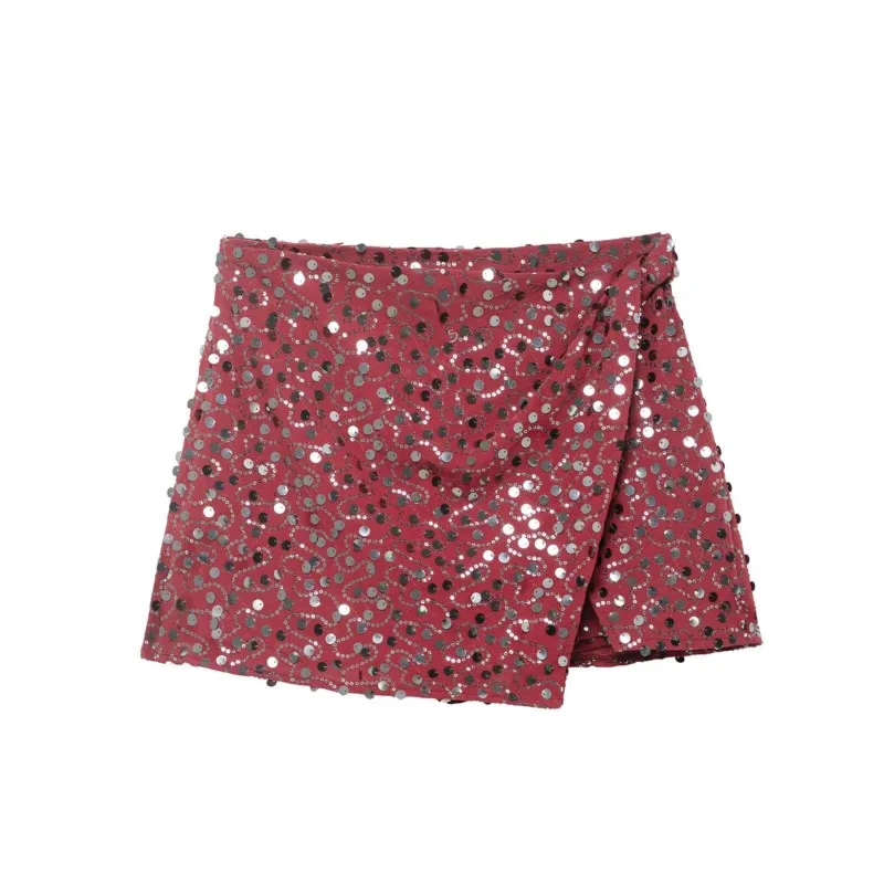 Women Sequin Mini Skorts Chic Elegant Slim Skirt Summer Fashion Party Skirt Street Female Club Shining Lady Skirts