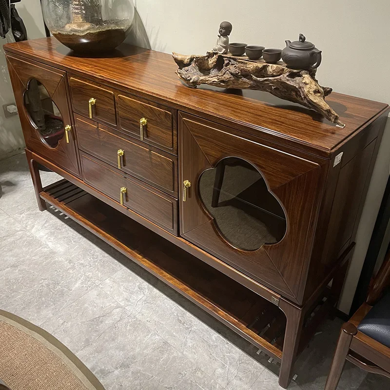 Customized black gold and wood sideboards, minimalist porch cabinets, solid wood, storage, kitchen cabinets