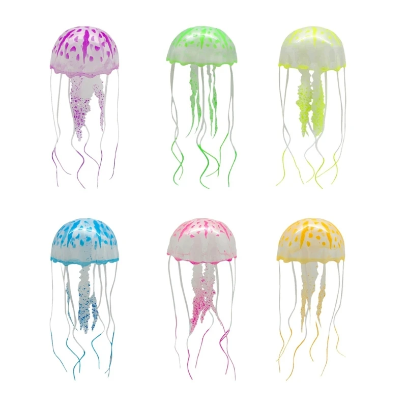 Funny Jellyfish Toy FishTank Accessories Underwater World Floating Decors Cartoon Aquarium Ornaments Toy Mini Jellyfish