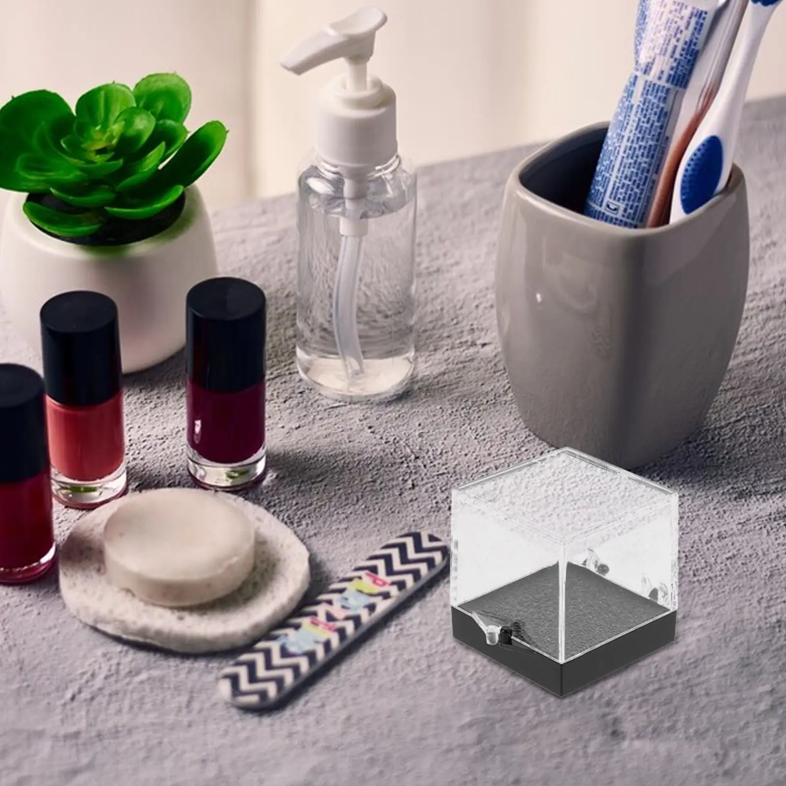 4 Pcs Mineral St Box Transparent Square Display Cases Rock Collection Gemstone Storage Acrylic Specimen Boxes Jewelry