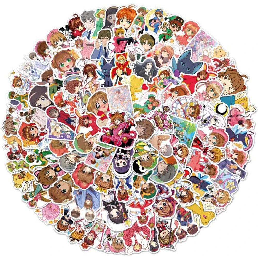 

10/30/50/100pcs Cartoon Cardcaptor Sakura Anime Stickers Kawaii Girl KINOMOTO SAKURA Decals for Suitcase Luggage Laptop Sticker