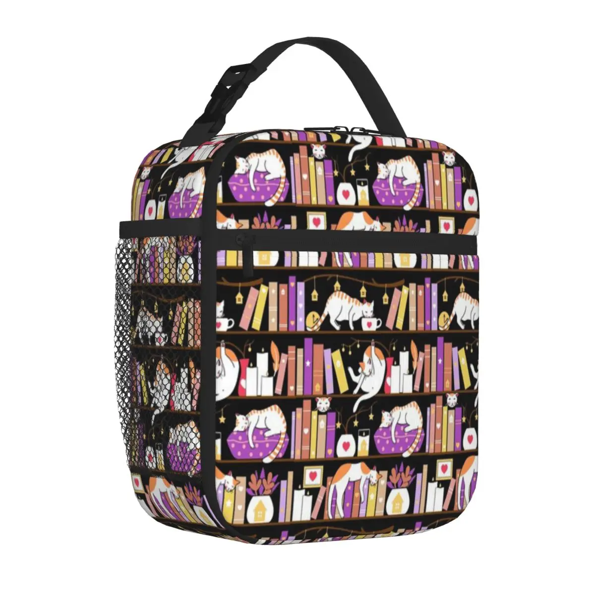 Hot Sale Library Cats - Dreamy Violet Travel Style Adult Lunch Bag Outdoor Picnic Durable Lunch Bag