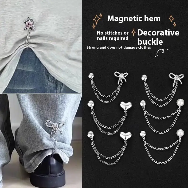 Heart Bear Shape Magnetic Clothing Clips Multi-Function Magnetic Strength Buttons Clips Pinless Brooch Clips For Women Clothes