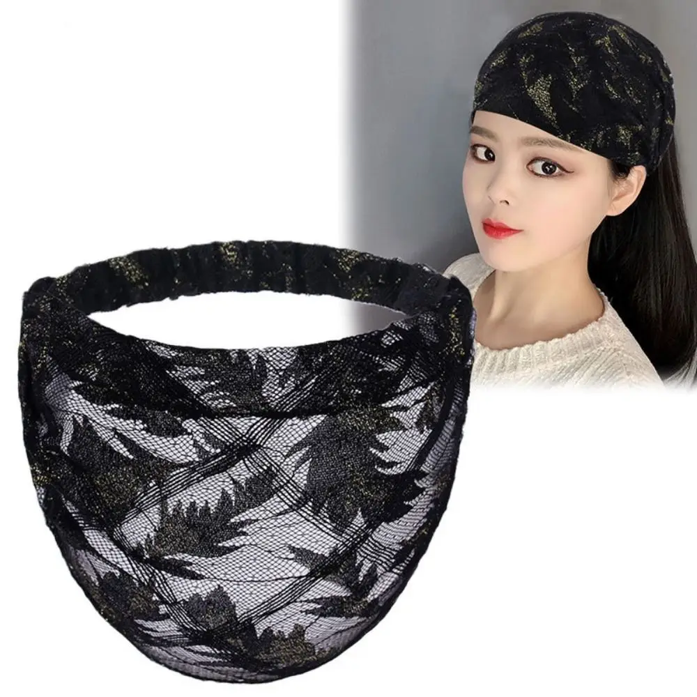 

Personality Non Slip Mesh Headband Hollow Hair Hoop Lace Hairbands Headscarf Elastic Wide Side Head Wrap Girls