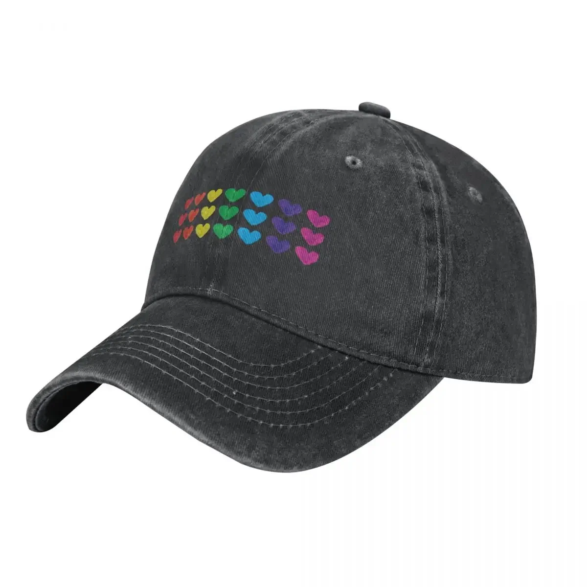 

Rainbow Hearts Horizontal Stripes Cowboy Hat Sun Cap Icon Golf Hat Man Hat Luxury Brand Women's Beach Outlet 2024 Men's