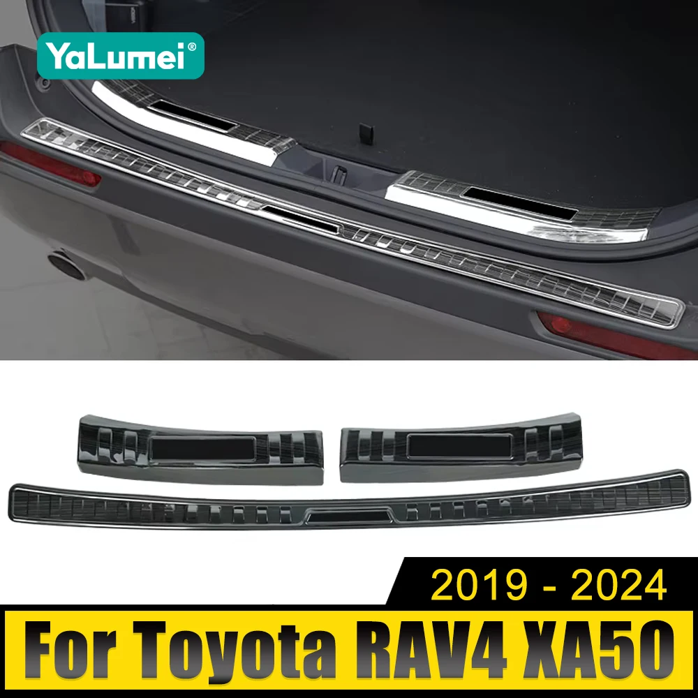 

Stainless Car Rear Bumper Foot Plate Trunk For Toyota RAV4 XA50 2019-2022 2023 2024 RAV 4 Hybrid Door Sill Guard Pedals Cover