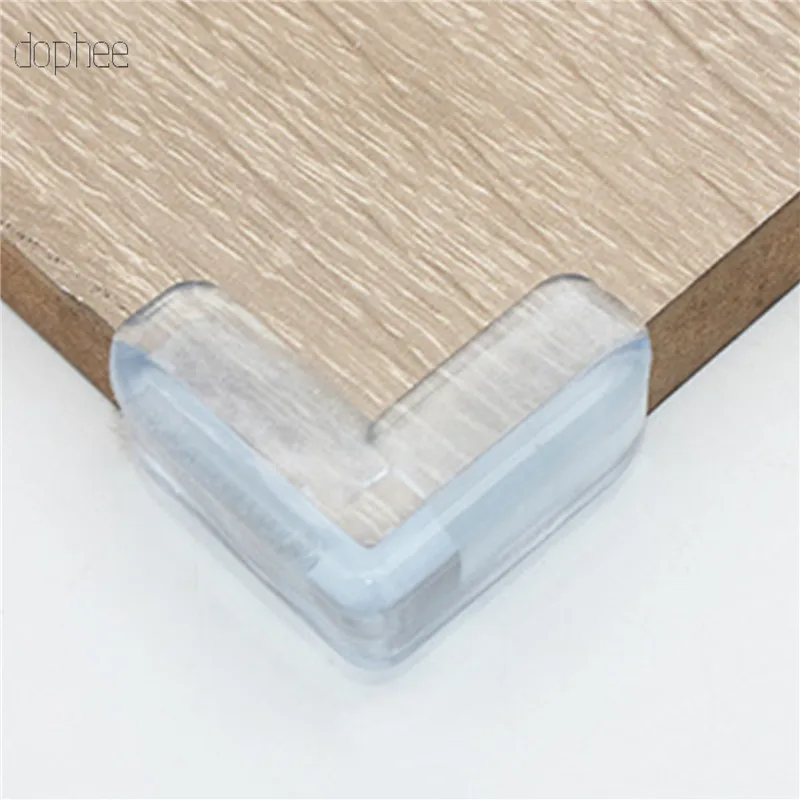 dophee 4pcs PVC Desk Table Guard Edge Child Safety Corner Protector Protection Cover Safe Cushion with Double Side Adhesive Tape