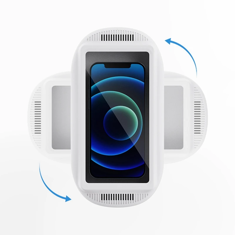 Shower Phone Holder With Speaker 360 Rotation, Wall Phone Mount For Shower Waterproof Anti Fog Shower Case For Phones