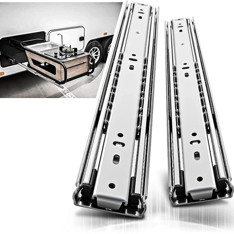 Heavy Duty Without Lock Drawer Slide High Load Capacity Furniture Hardware Fittings Drawer Slides for Cabinets , Goods Shelf