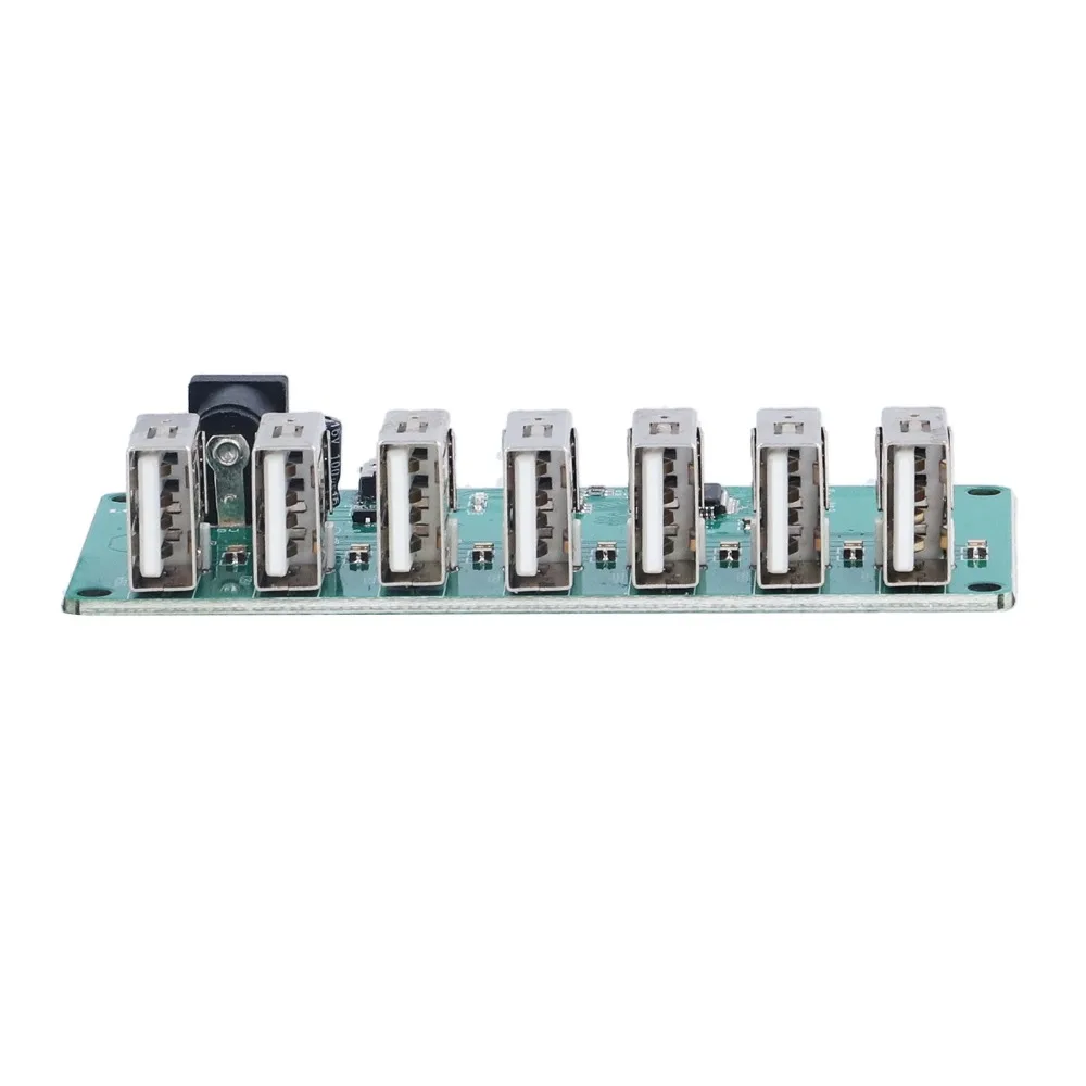 USB2.0 HUB USB2.0 Hub Module DC 5V Drive Free USB Extension with LED Indicators 1 to 7 Port USB Converter for Windows System
