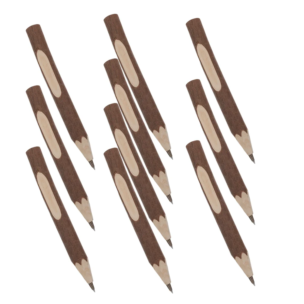 

10 Pcs Biodegradable Pencil Wooden Pencils Short for Kids Writing Erasable Long Tree Bark Students Drawing Chalkboard