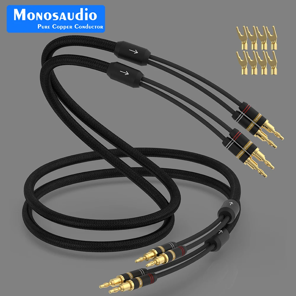 Pair Monosaudio S801 Hifi Audio 5N OFC Audiophile Loudspeaker Cable ,Hi End Speaker Wire ,Audio Video Line