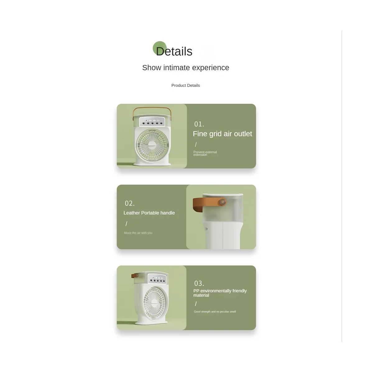 Portable Air Conditioner Fan 5-Hole Spray Air Cooing Mini Personal Fan Electric Fan Humidifier Table Fan -C-ABLM