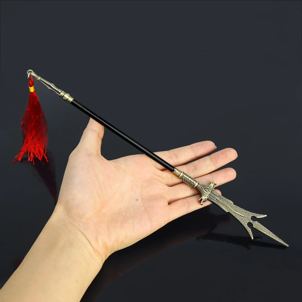 30 cm Black Myth: Wukong Game Erlang Shen Yang Jian Weapon Three-Pronged Double-Edged Spear Model Decoration Replica Miniature