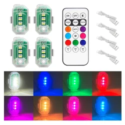 LED Strobe Lights with Remote Control RGB USB Rechargeable Anti-Collision Warning Light LED Lights for Motorcycle Drone Bike