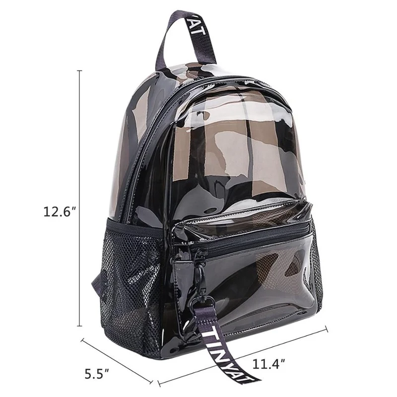 Clear PVC Women Backpack Transparent Fashion Solid Backpack Travel School Backpack Bag for Teenage Girls