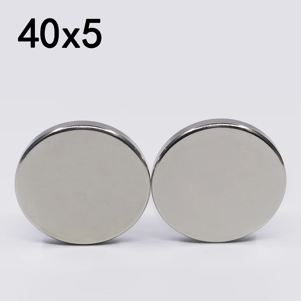 1/2/5 Pcs 40x5 Neodymium Magnet 40mm x 5mm N35 NdFeB Round Super Powerful Strong Permanent Magnetic imanes Disc 40x5