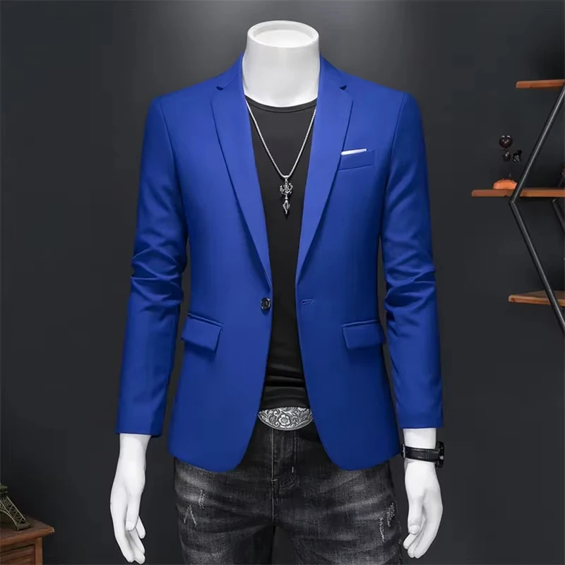 x51 Slim Fit pojedyncze guziki garnitury marynarka męska Slim Fit moda codzienna ślub pan młody smoking marynarka płaszcze 6XL