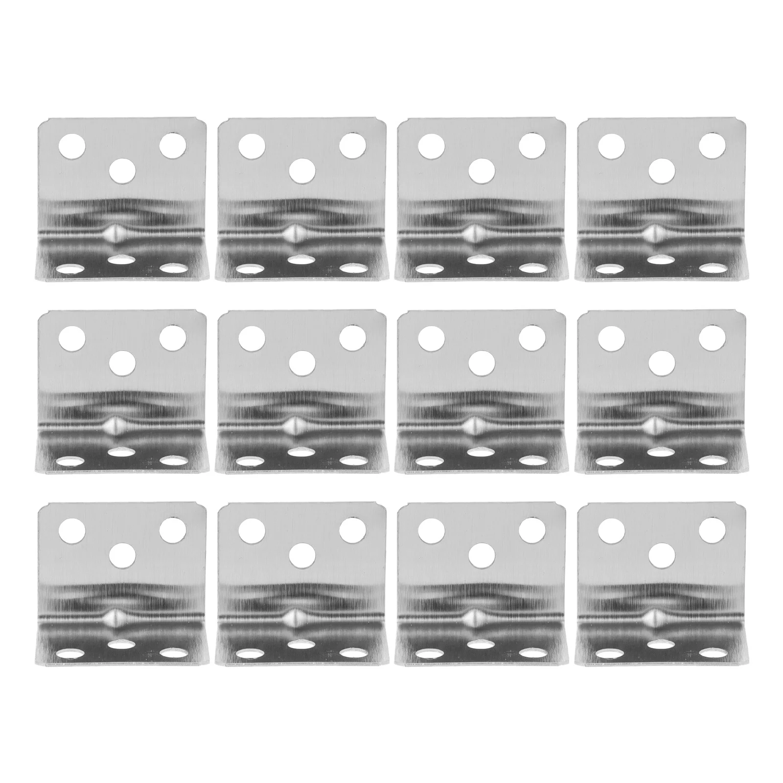 

12 Pcs Heavy Duty Shelf Brackets White Stainless Steel Corner Code Furniture Fixing Travel