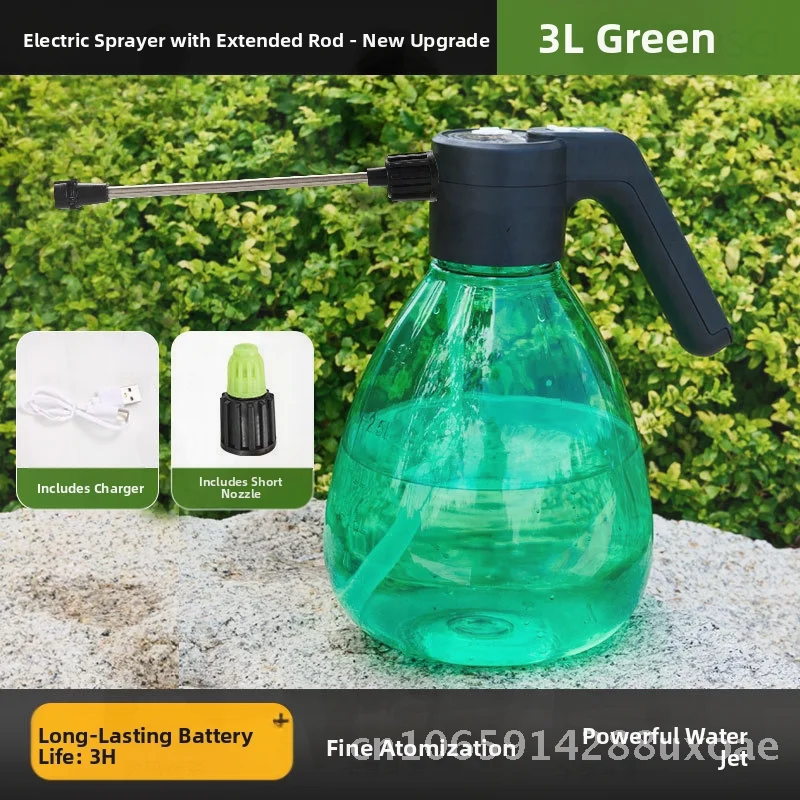 Rechargeable Electric Watering Can Sprayer for Gardening And Disinfection Dual-Purpose Rose Spray Nozzle Household Essential