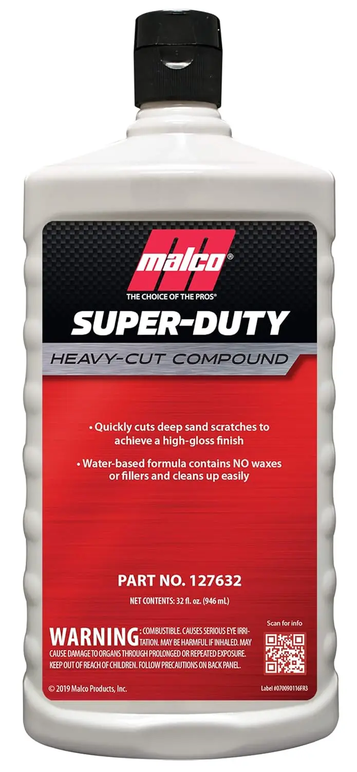 

Heavy Cut Compound for Auto Paint Correction, Removes Sand Scratches, High Gloss Finish, 32 oz