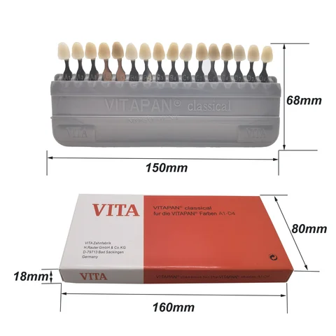 Vitapan 치과 그림자 가이드 클래식 16 색 치아 화이트닝 도자기 색도계 플레이트 치과 재료