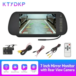 KTYDKP 7 Inch Car Rear View Camera with Mirror Monitor for Vehicle Parking Rervesing Camera with 7