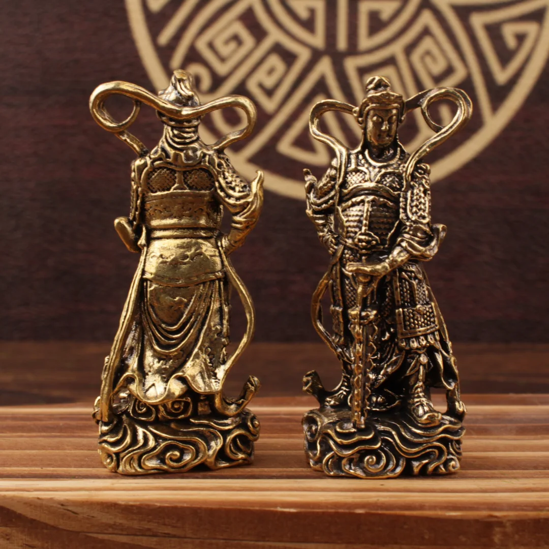 1/2Pcs Guangong Veto Bronze Statue Ornament Home Decoration Crafts Ornament Veto Standing Statue of Buddha