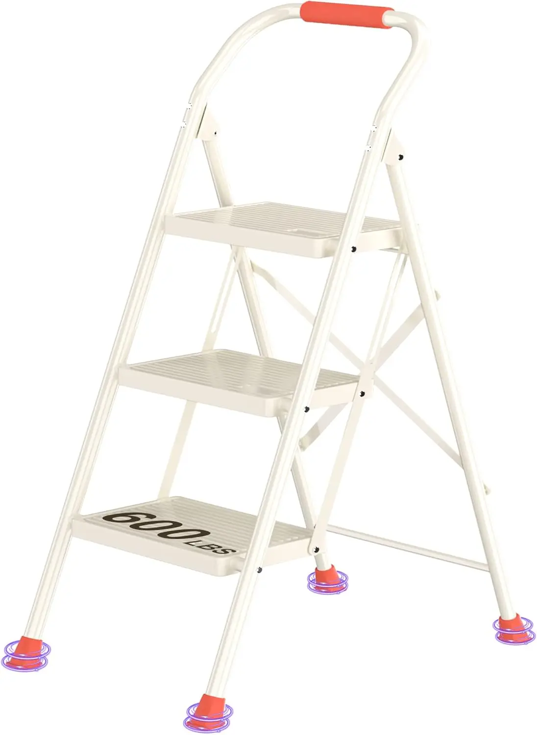 

Складная стремянка с поручнями — емкость 600 фунтов, прочная сталь, безопасная для домашнего использования на кухне