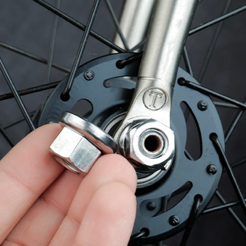 2PCS Steel Bike Bike Wheel Axle Track Nut Sizes Metric9/Metric10/3/8-26tpi For Dead-flying Front/rear Hubs Bike Part 24BD